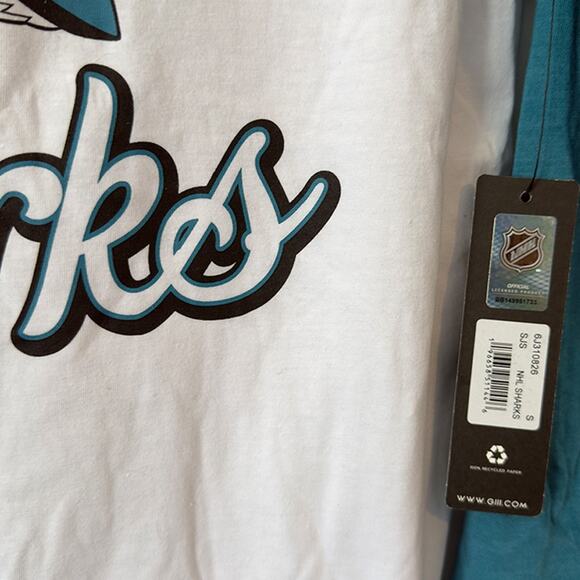 San Jose Sharks G-III 4Her/Carl Banks MVP Raglan Hoodie Shirt Women's Small NWT - Picture 6 of 7